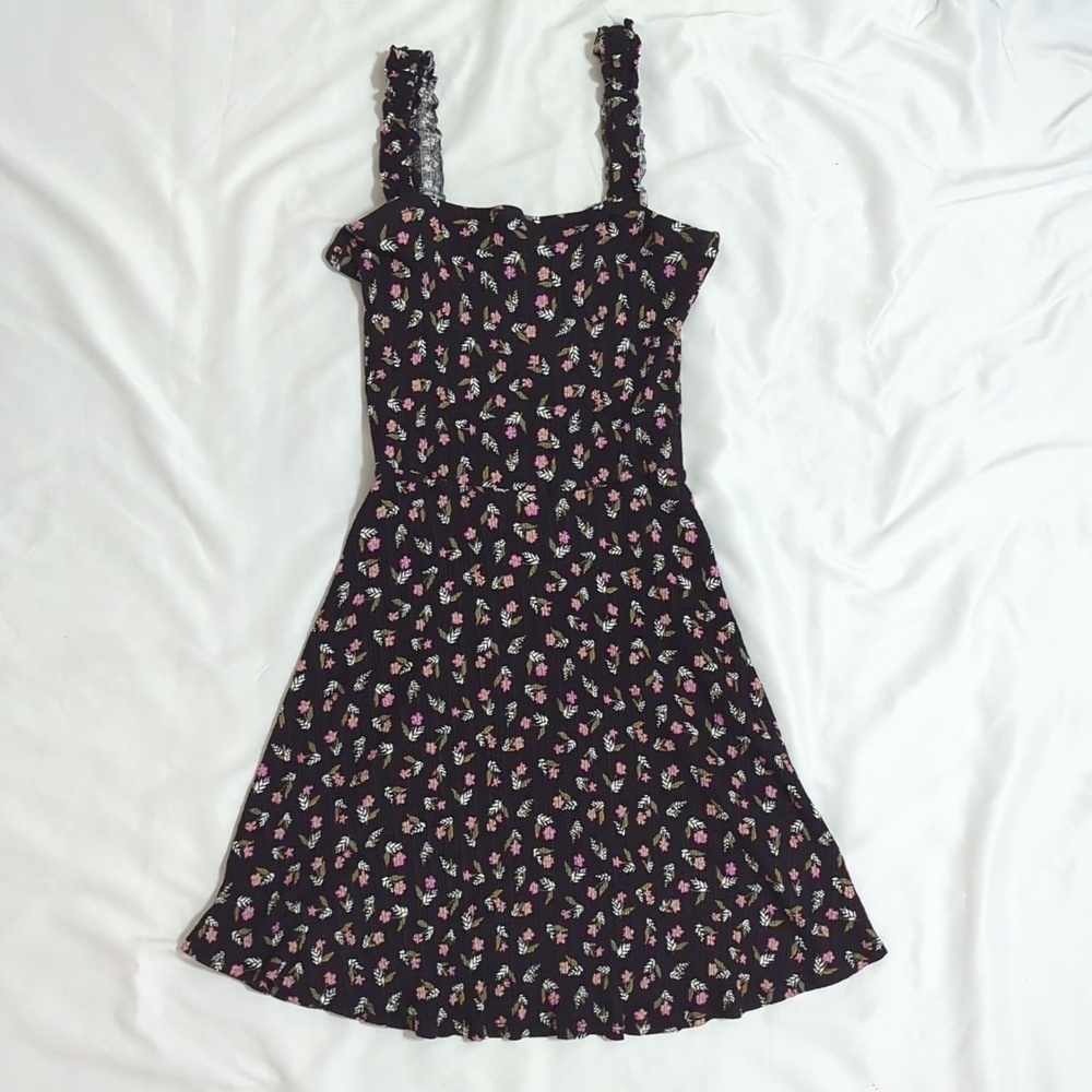 Billabong Floral Mini Dress, Color Black Floral Size L (Girls)